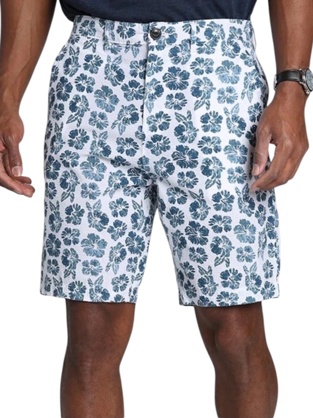 NWT JACHS Girlfriend 40 White Tropical Print Cotton Shorts Beach Vacation Golf